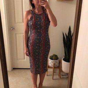 LuLu’s midi, backless bodycon dress NWT